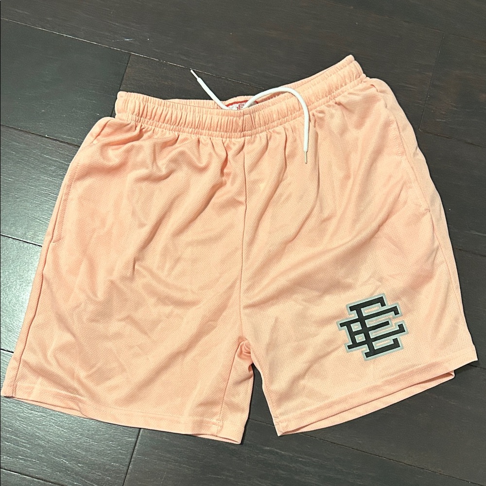 Eric Emanuel  Men's Peach Performance Mesh Shorts with Logo